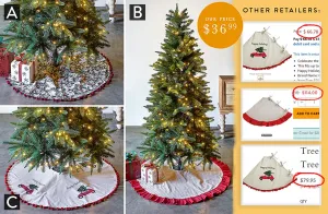 Classic Farmhouse Christmas Tree Skirt, Pick Your Style