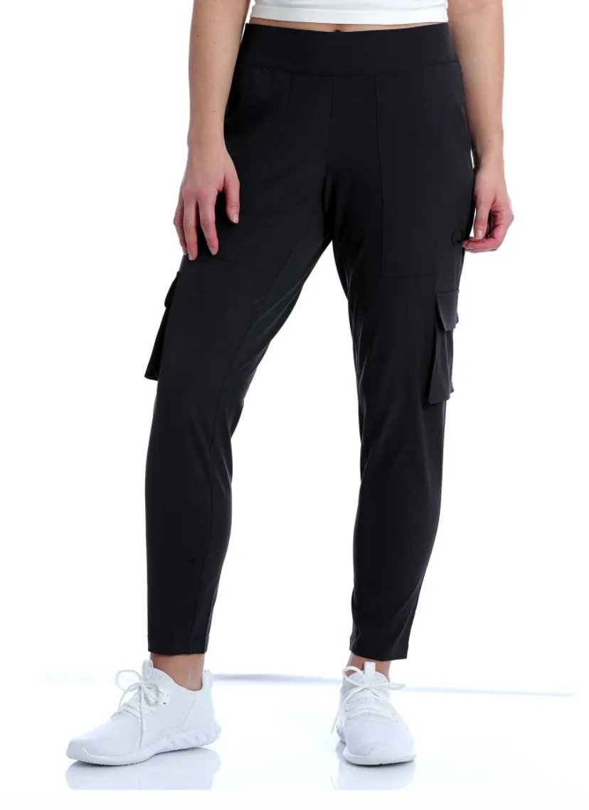 CLMJU7884001-L-Black Pants Womens Cinch Athletic