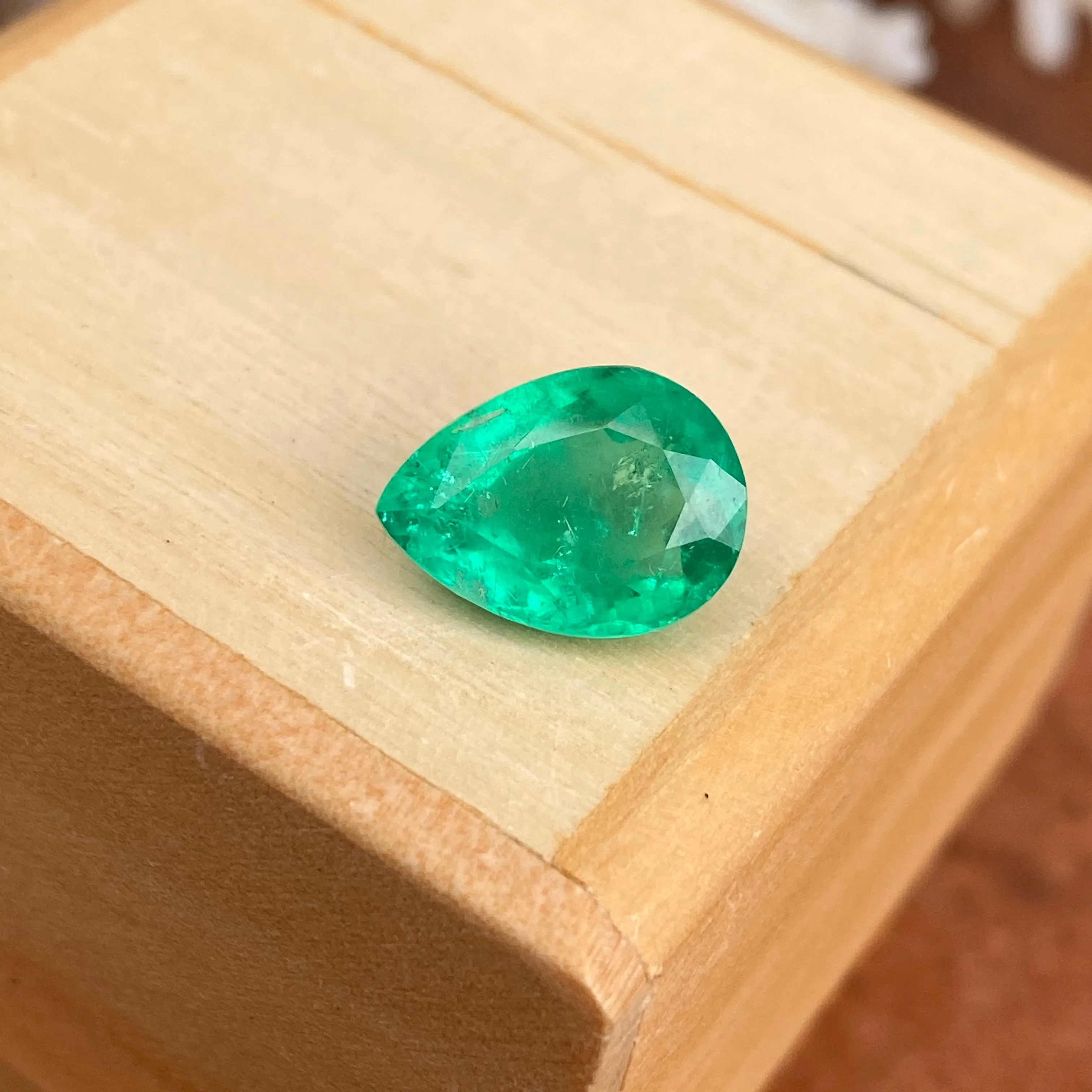 Colombian Pear Shape Loose Emerald 3.77 CT