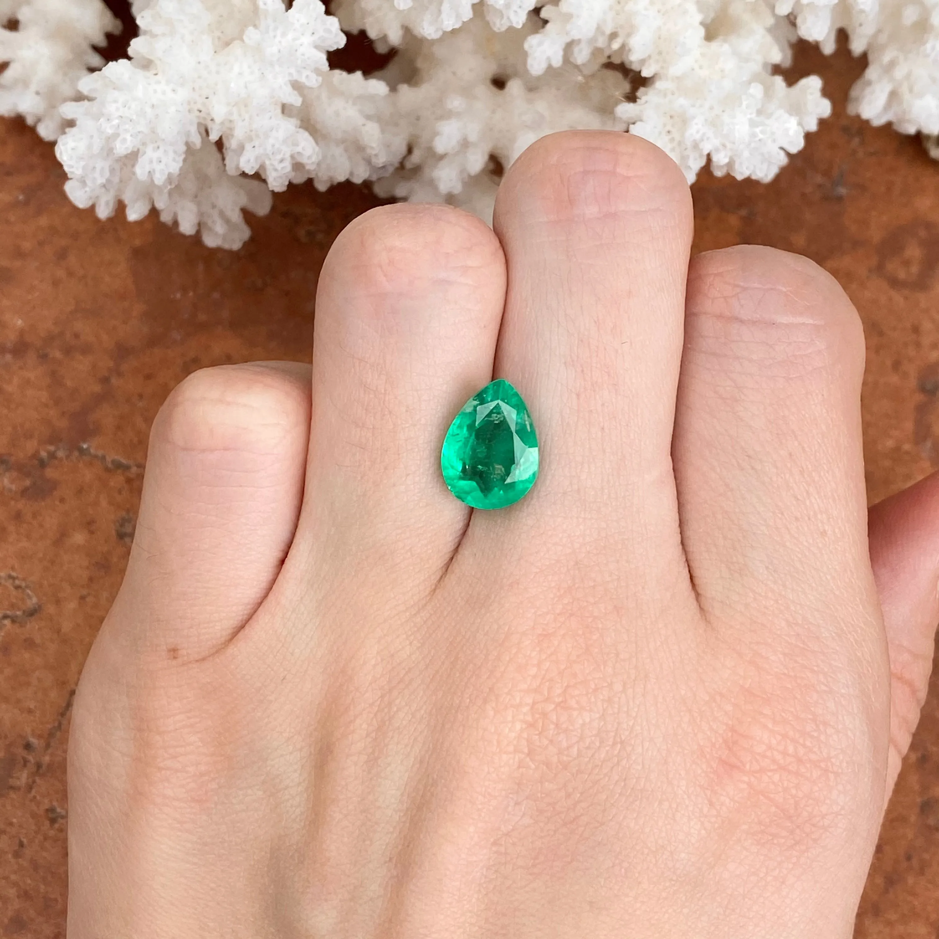 Colombian Pear Shape Loose Emerald 3.77 CT