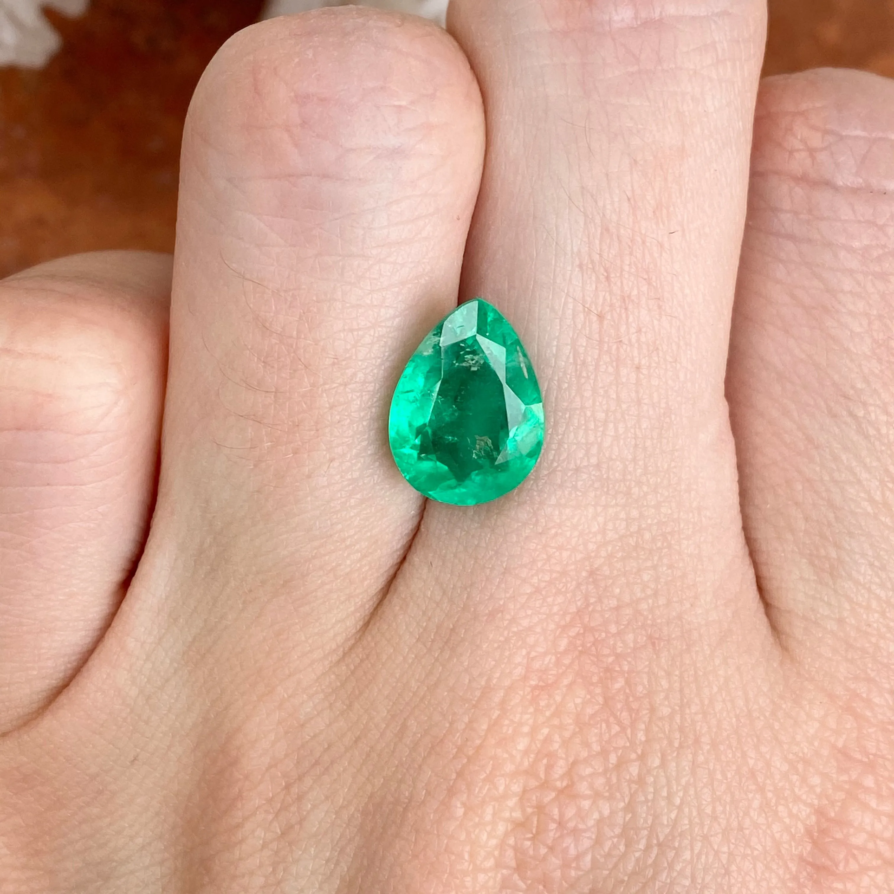 Colombian Pear Shape Loose Emerald 3.77 CT