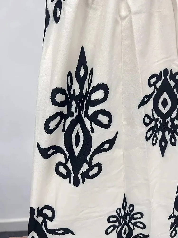 Colorblock Printing Slim Dress