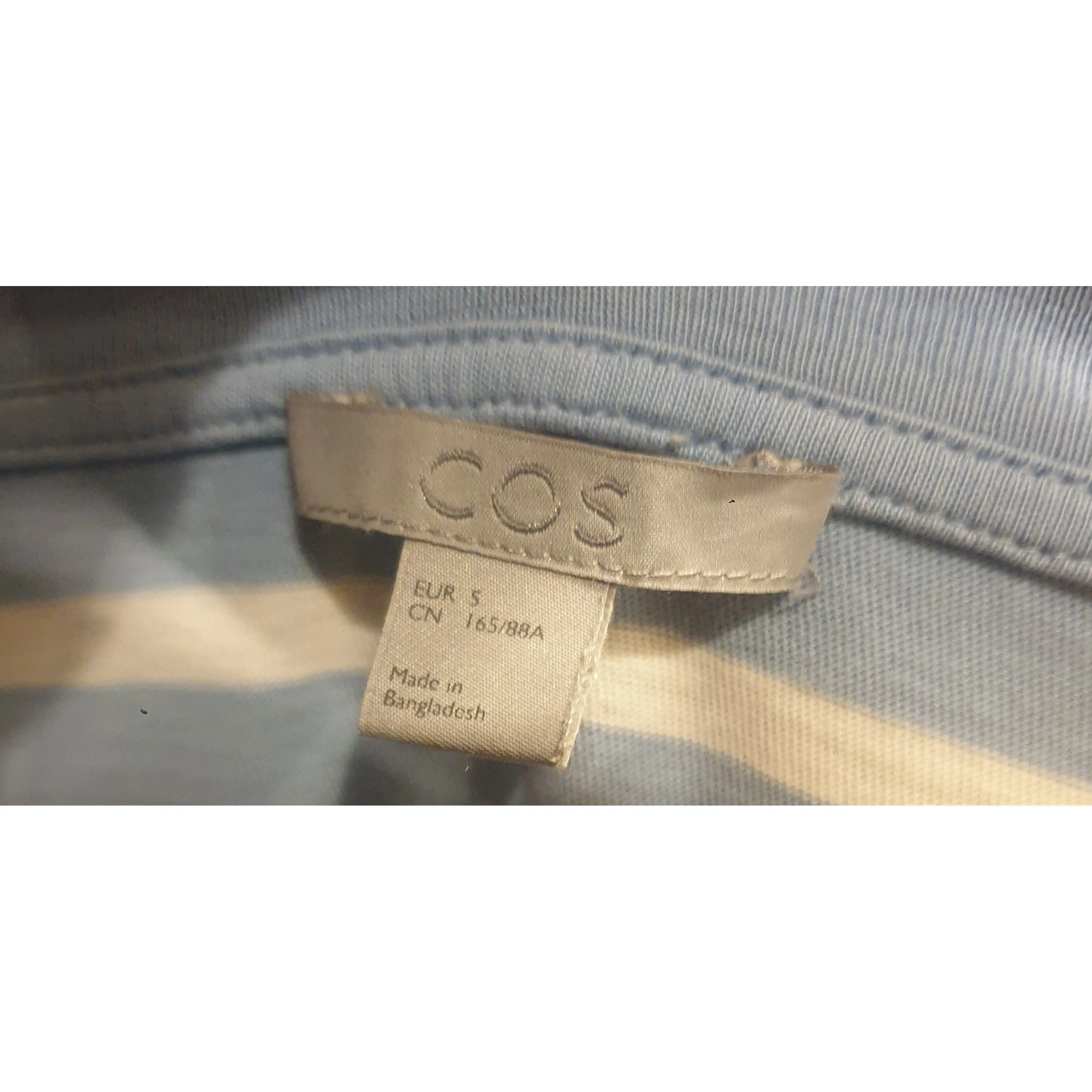 Cos blue and white long sleeve top size S (best fits 10)