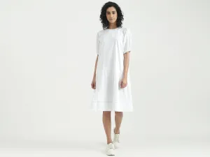 Cotton Solid Round Neck Women Dresses