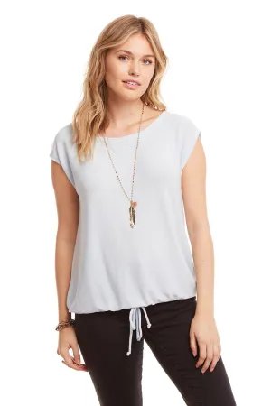 Cozy Knit Cap Sleeve Drawstring Waist Easy Pullover