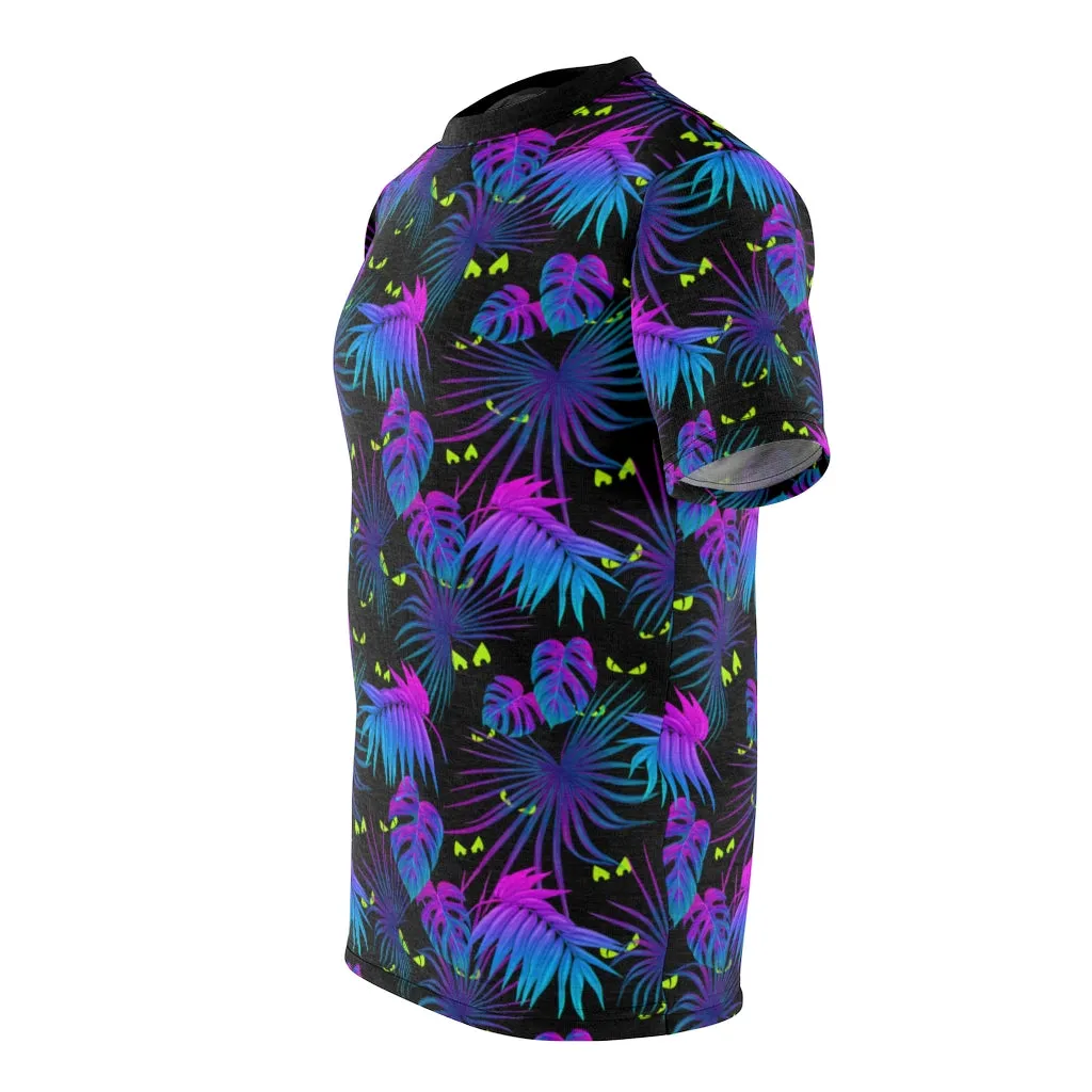 Creepy Eyes Tropical Hawaiian Print Unisex AOP Cut & Sew Tee