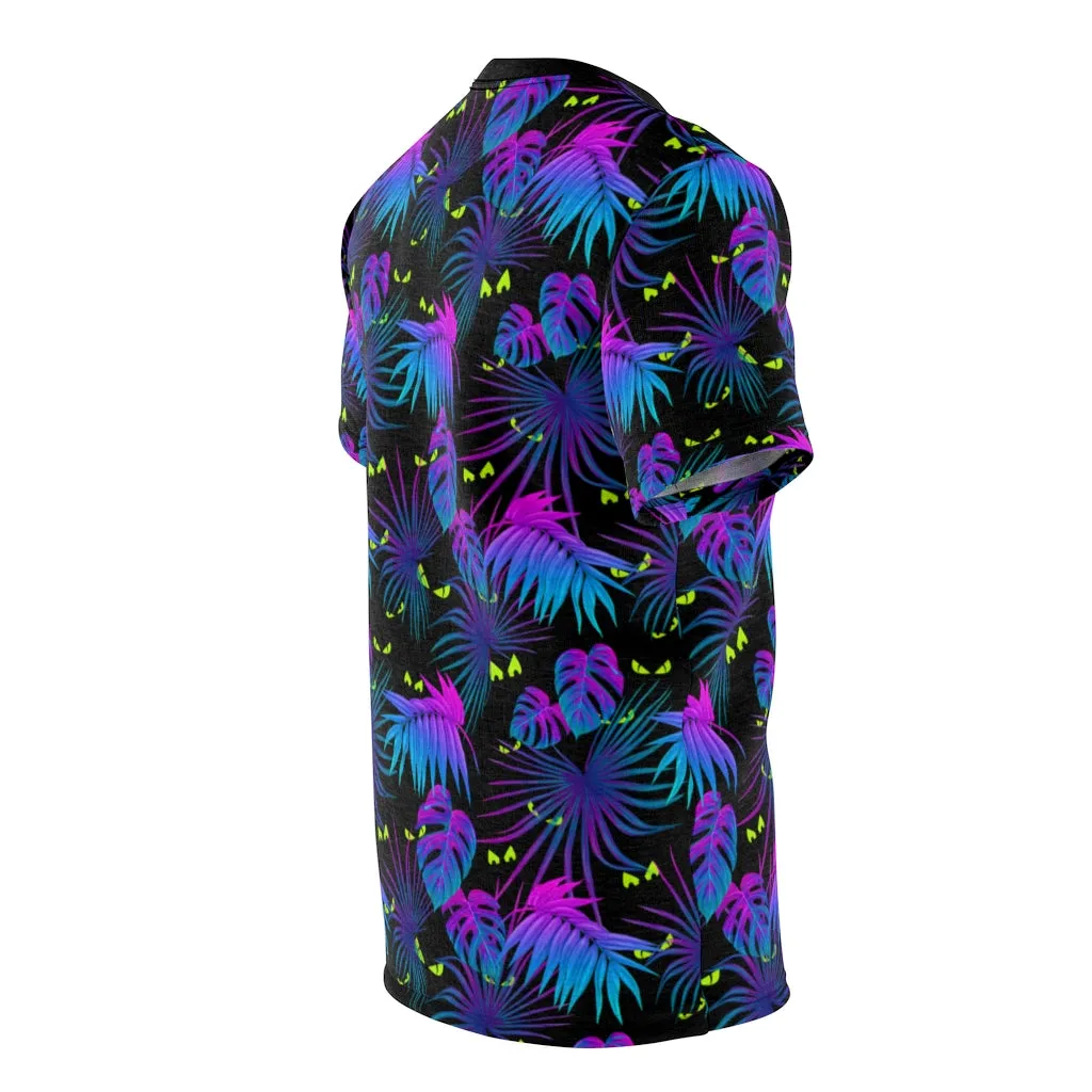 Creepy Eyes Tropical Hawaiian Print Unisex AOP Cut & Sew Tee