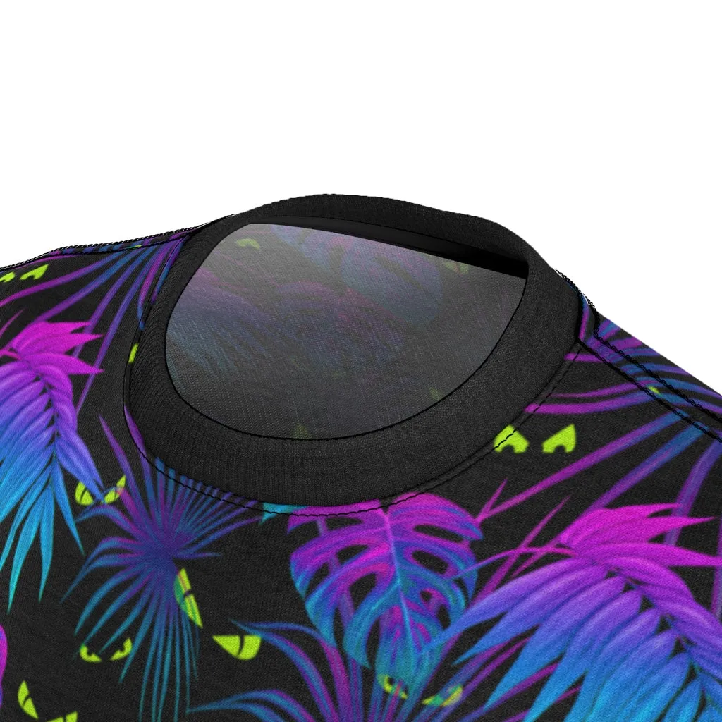 Creepy Eyes Tropical Hawaiian Print Unisex AOP Cut & Sew Tee