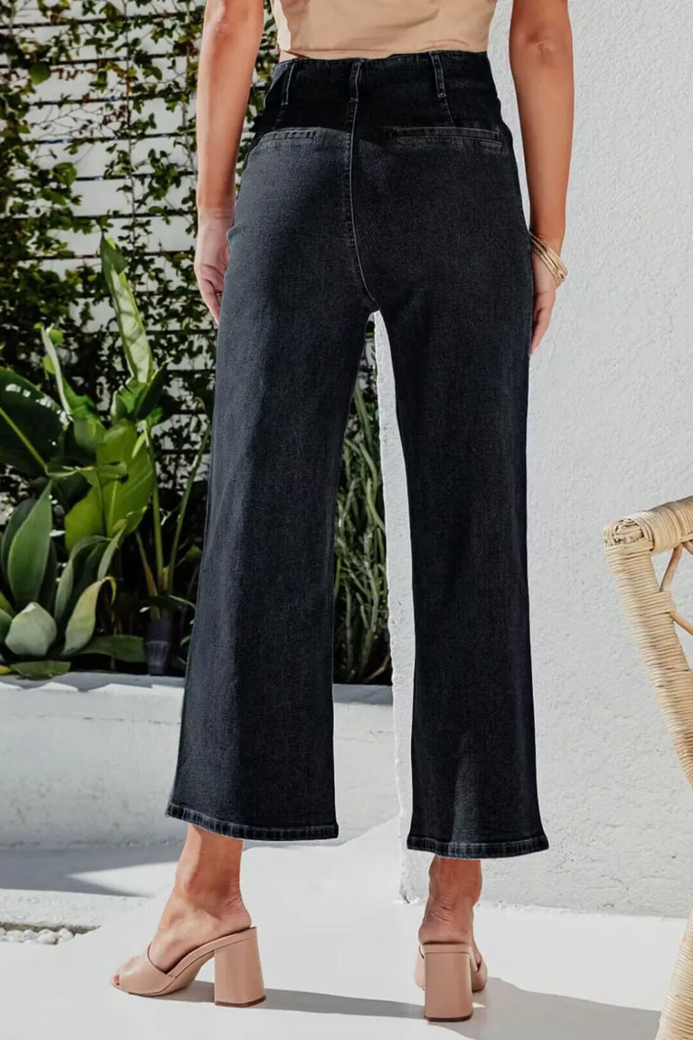 Cropped Wide Leg Button Fly Jeans for Women | Stylish and Comfortable Everyday Denim