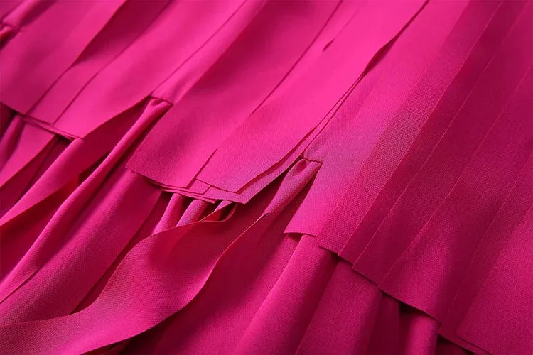 Cyrillia Solid Color Tassel Dress