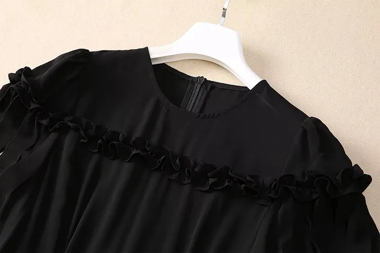 Cyrillia Solid Color Tassel Dress