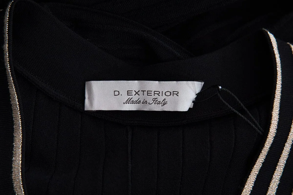 D. Exterior Black Knit Sleeveless V Neck Dress SZ S