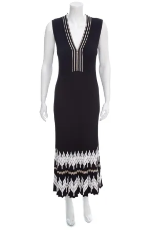 D. Exterior Black Knit Sleeveless V Neck Dress SZ S