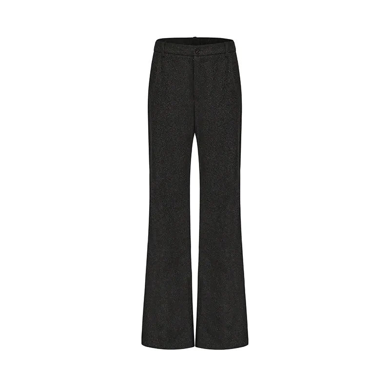 Dark Gray Wool Waist Tie Pantsuit