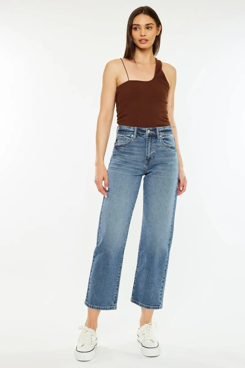Dark High Rise Straight Kancan Jeans