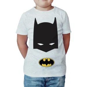 DC Comics Batman Logo Mask Official Kid's T-Shirt (Sports Grey)
