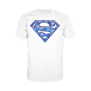 DC Comics Superman Logo Collage Official Men's T-shirt (White)