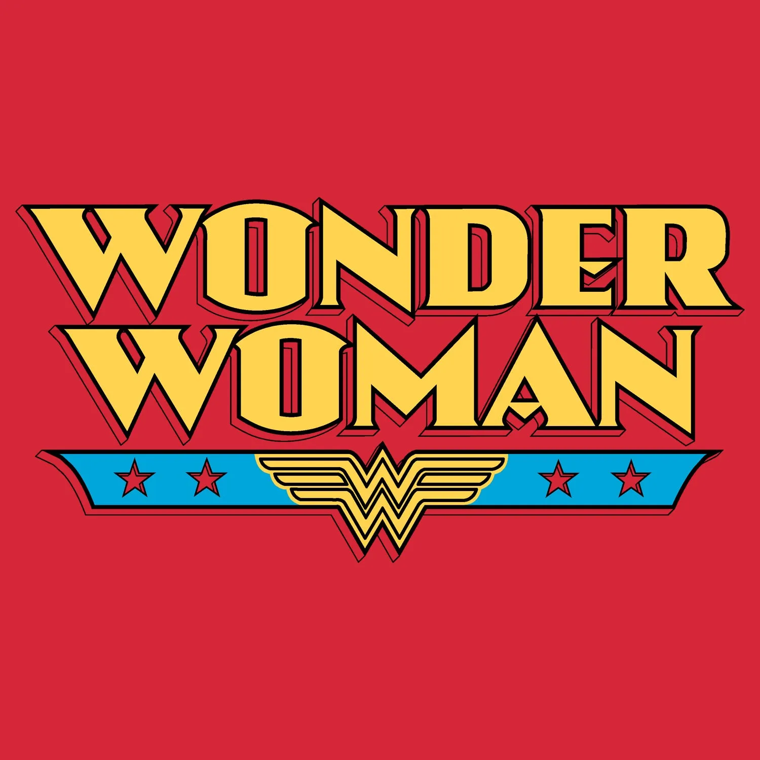 DC Comics Wonder Woman Logo Classic 02 Official Men's T-shirt (Red)