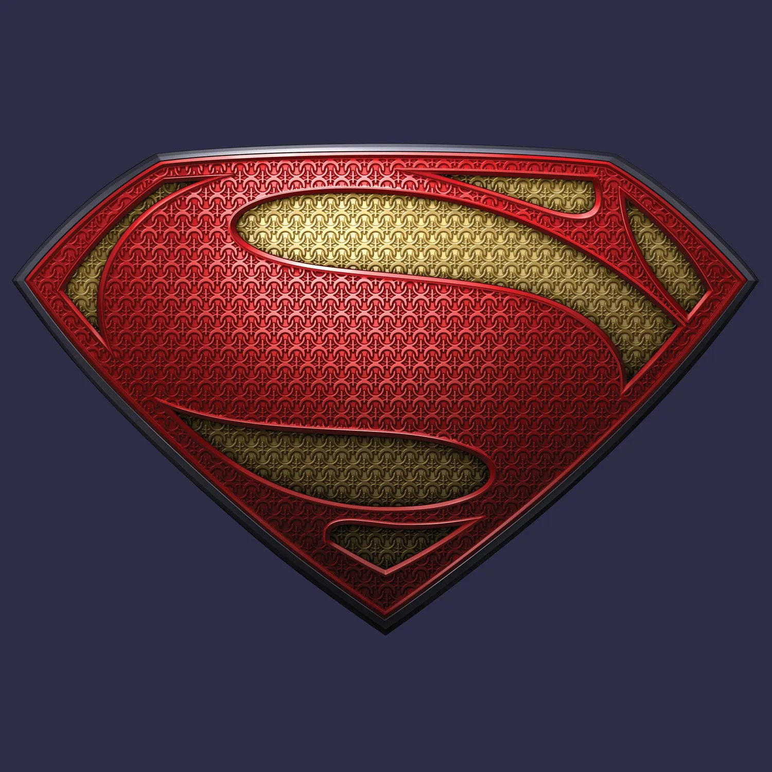 DC Man Of Steel Textured Logo Official Men's T-shirt (Navy)