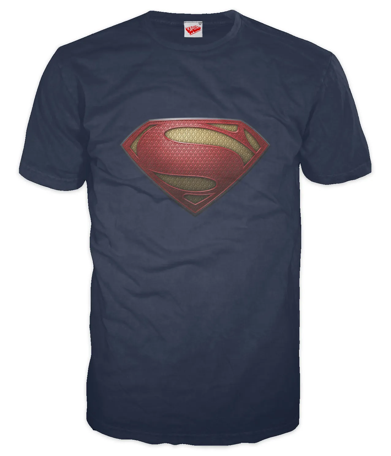 DC Man Of Steel Textured Logo Official Men's T-shirt (Navy)