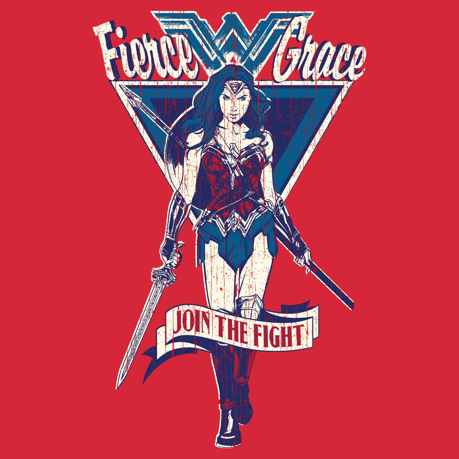 DC Wonder Woman Triangle Fierce Official Women's T-shirt (Red)