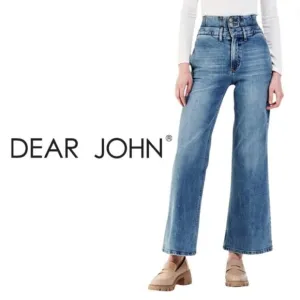 DEAR JOHN Flared Wide Leg Wyat Landmark Double Waistband Jeans - Size 27