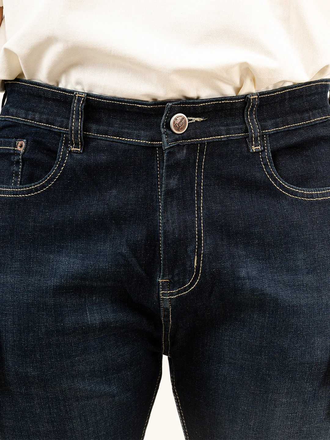 Deep Indigo Plain Slim Fit Denim jeans