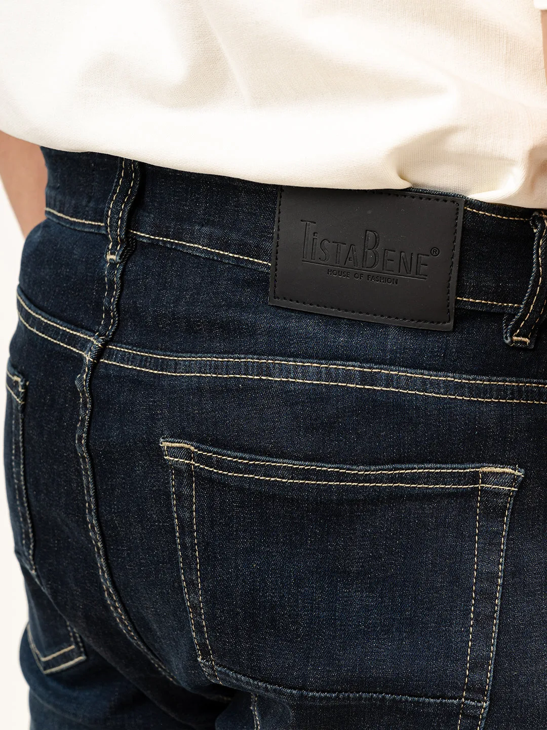 Deep Indigo Plain Slim Fit Denim jeans
