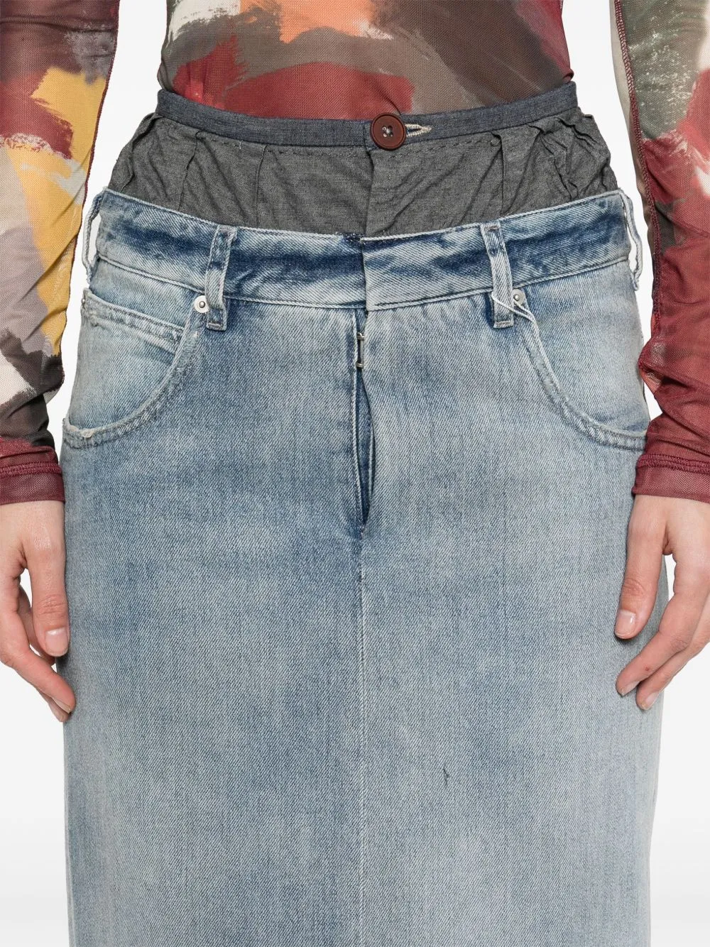Denim cotton maxi skirt