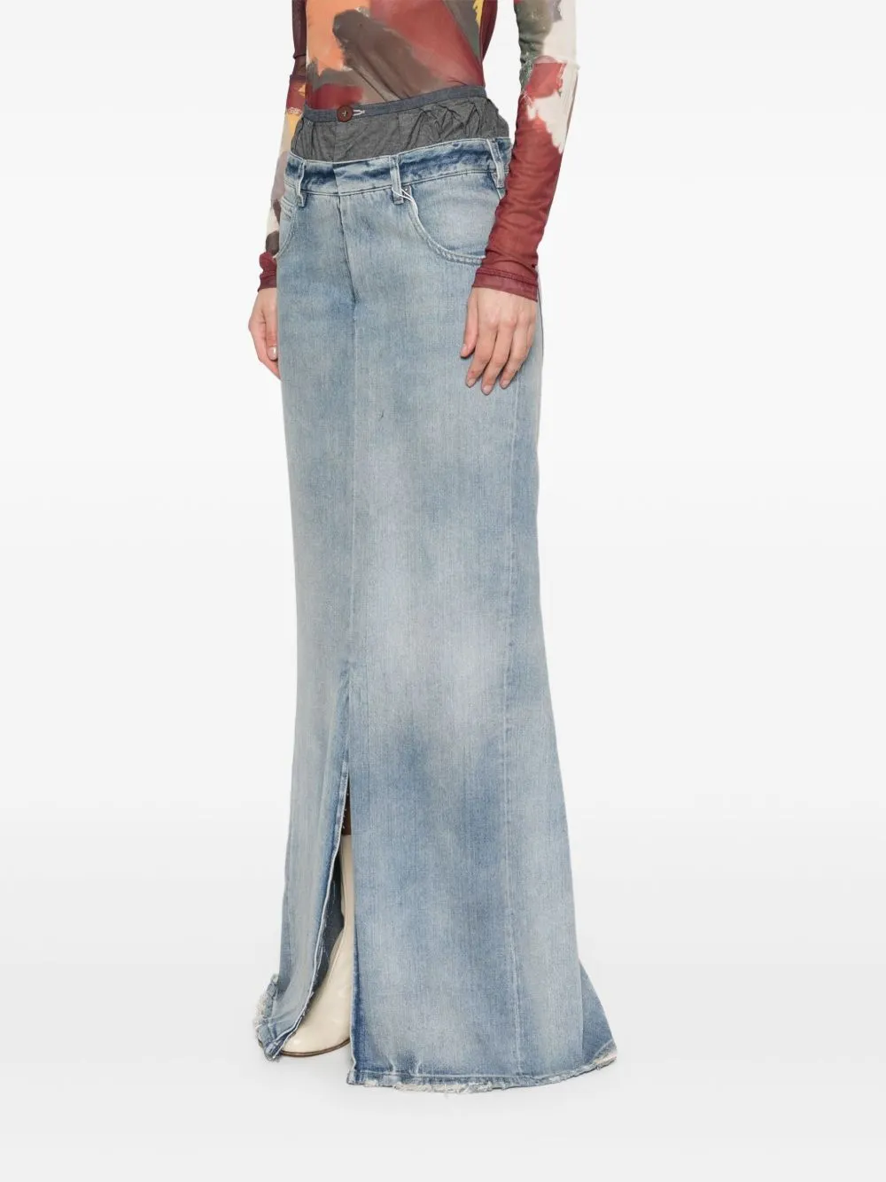 Denim cotton maxi skirt