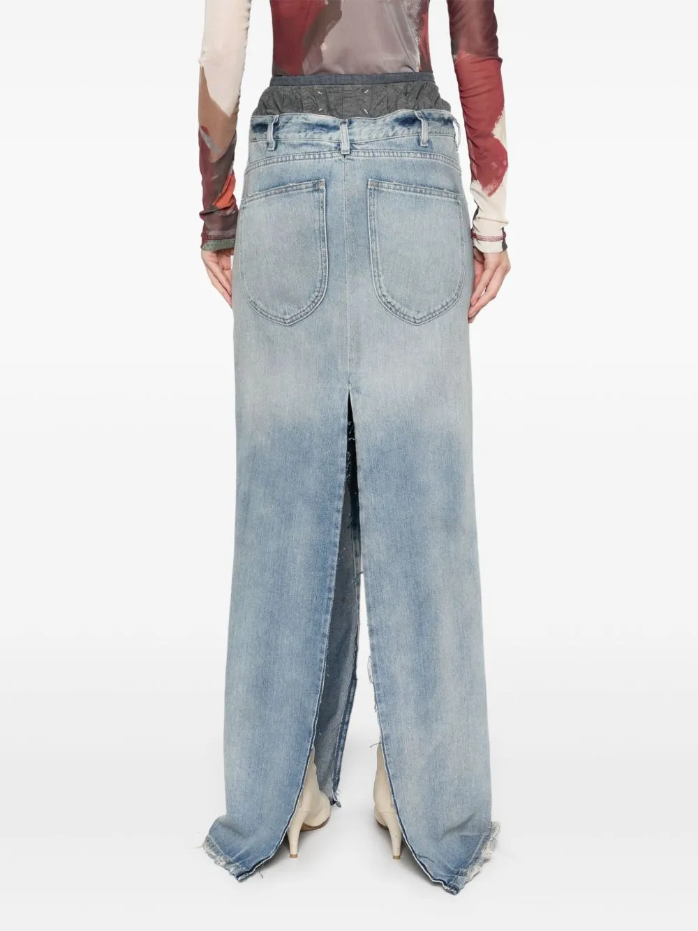 Denim cotton maxi skirt