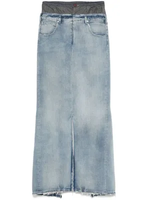 Denim cotton maxi skirt