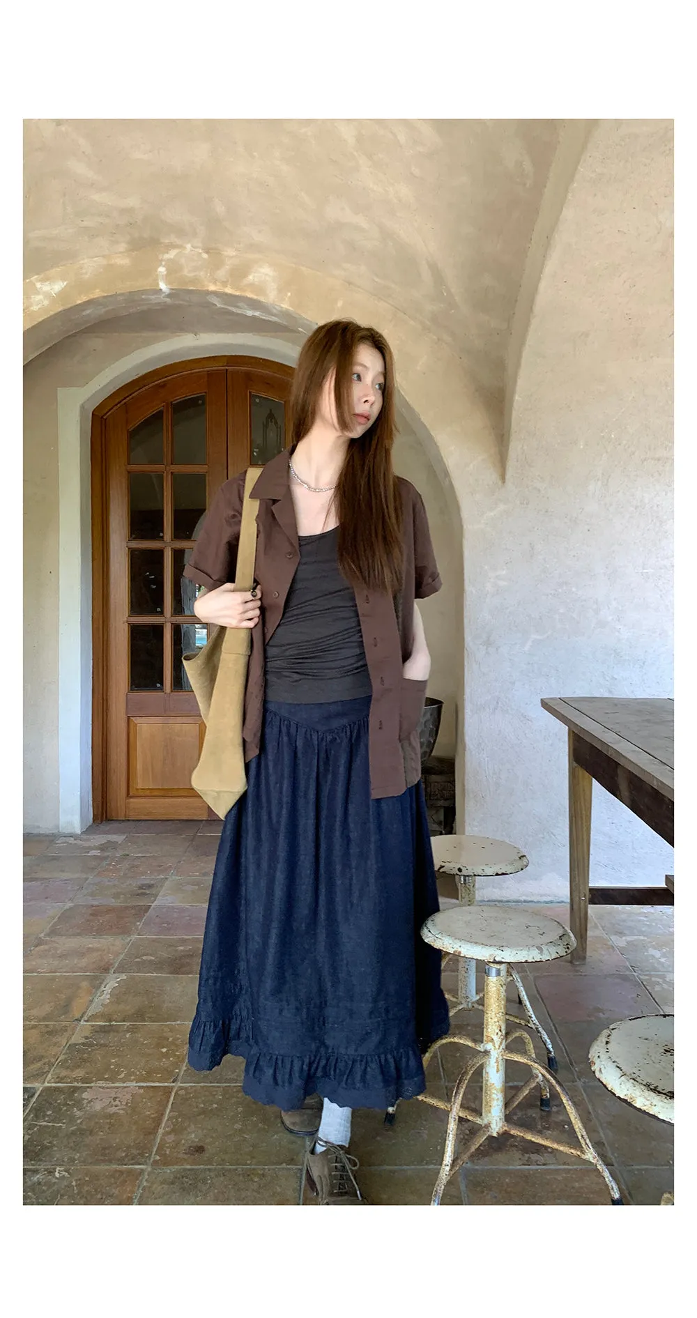 denim lace  dress