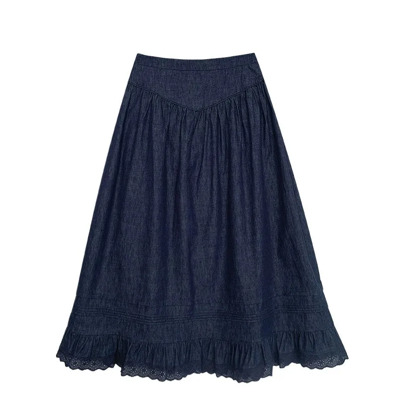 denim lace  dress
