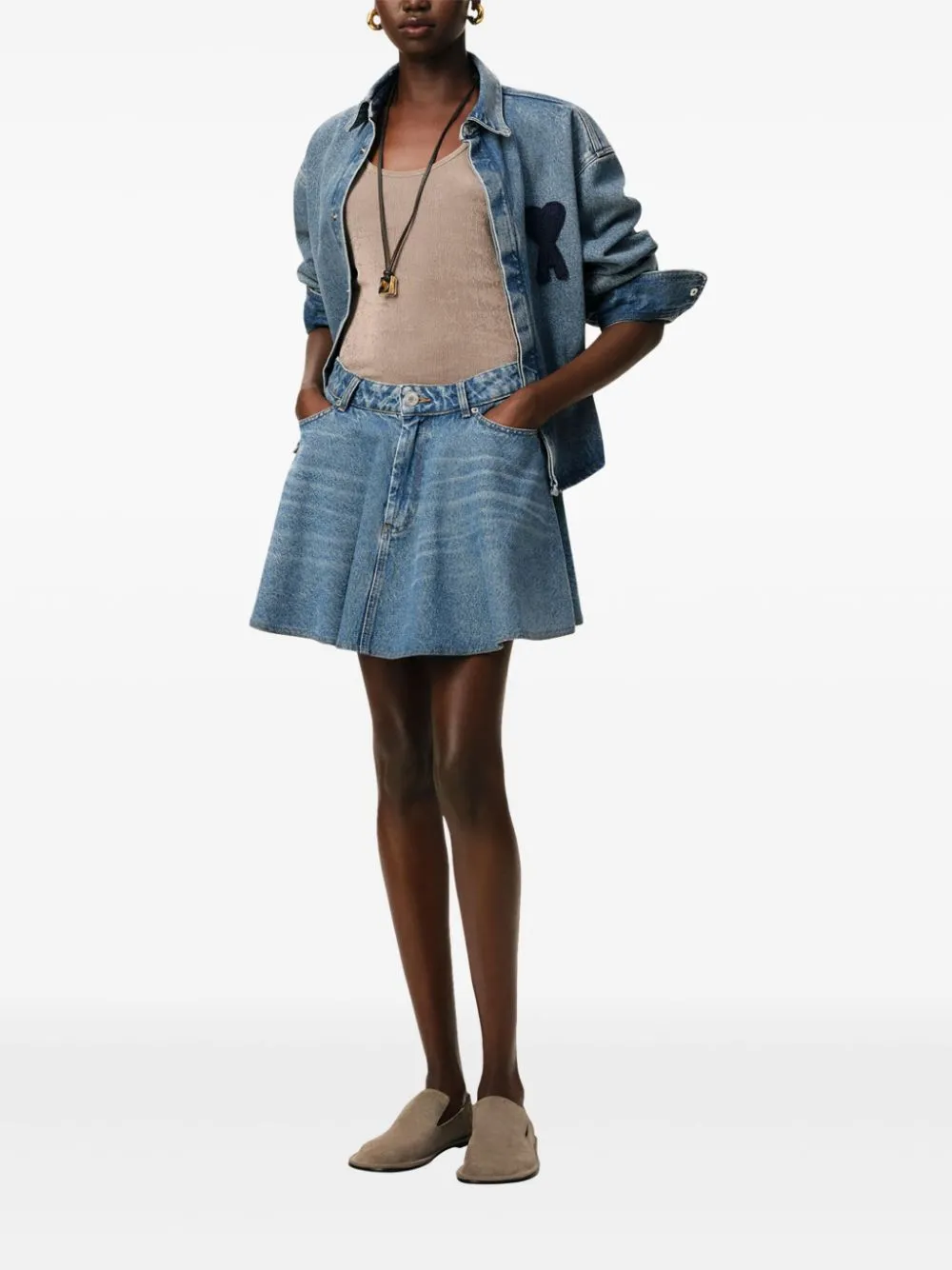 Denim mini skirt