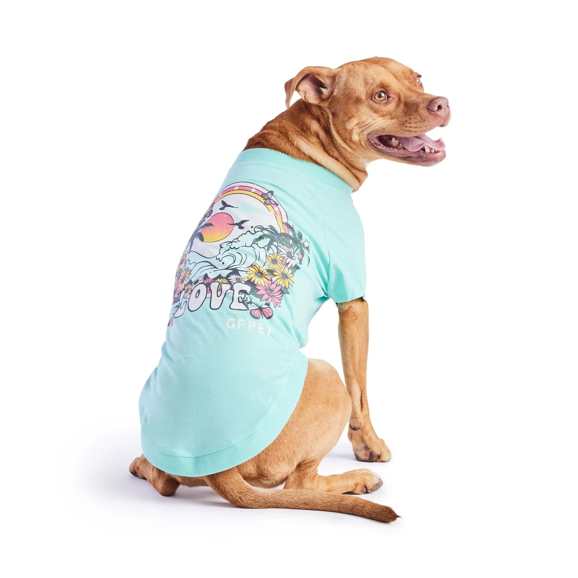 Dog Graphic Tee - Aqua
