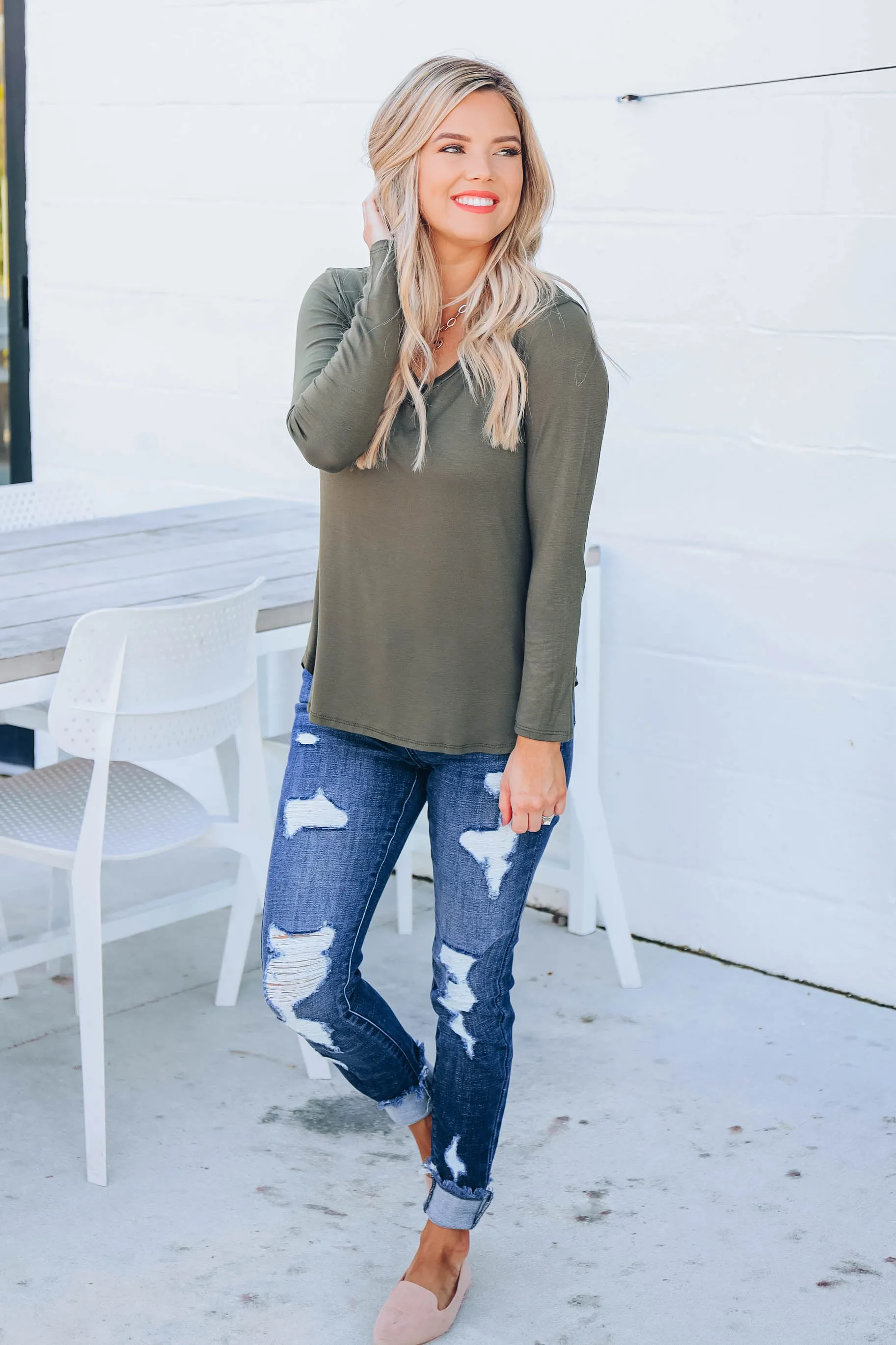 Easy Peasy Top - Olive