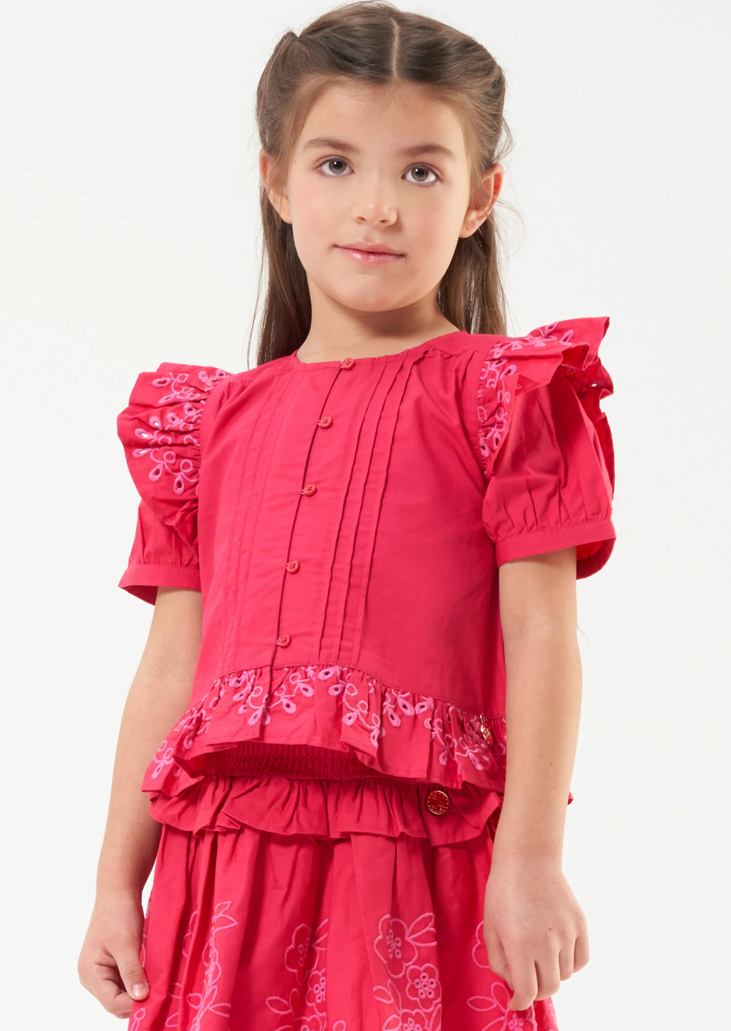 Eden Broderie Button Through Top