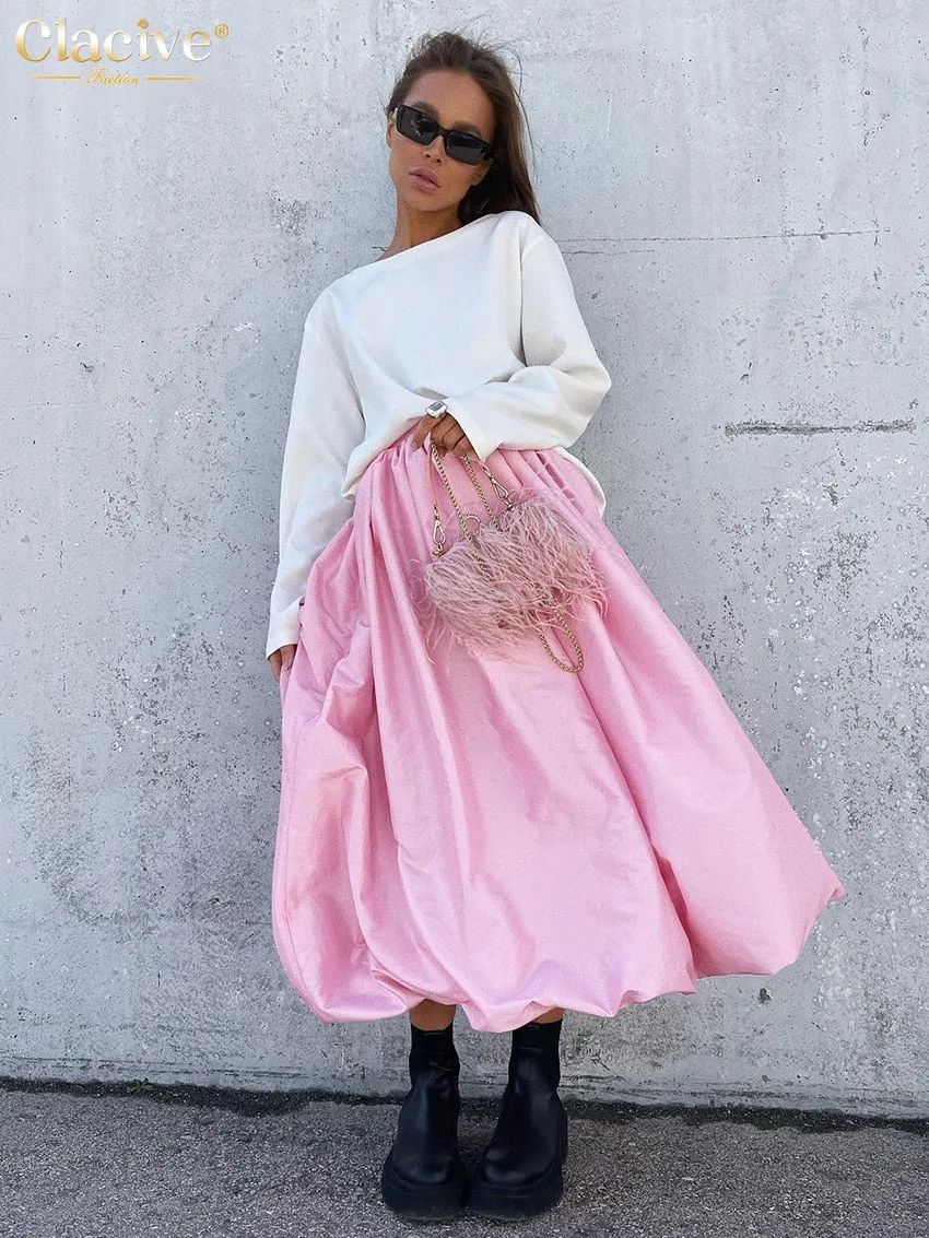 Elegant Beige Satin Skirt