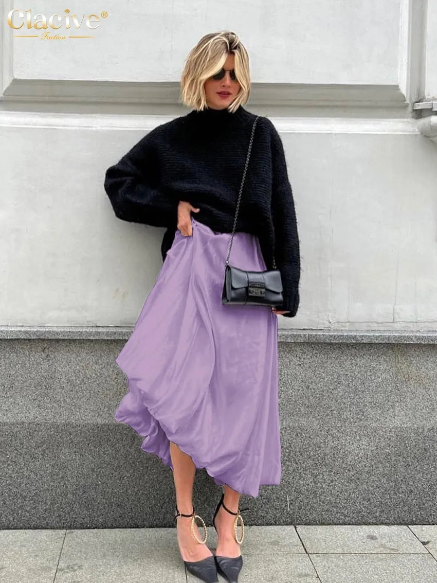 Elegant Beige Satin Skirt