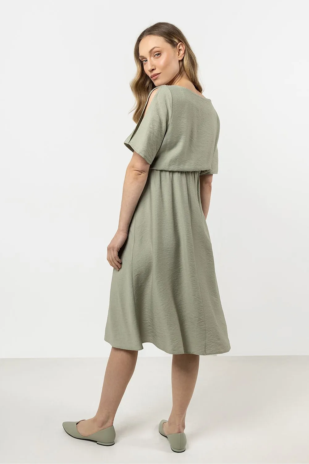 Elegant Boat Neck Loose Dress