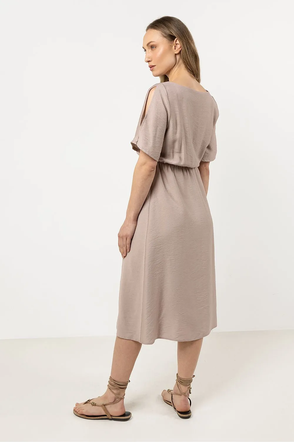 Elegant Boat Neck Loose Dress