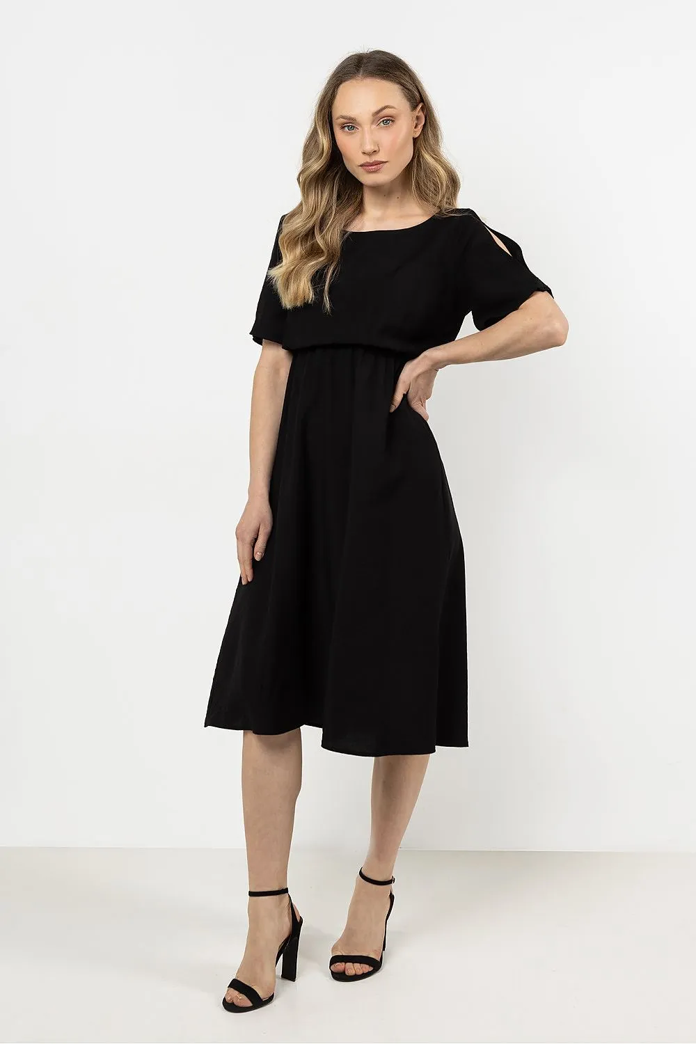 Elegant Boat Neck Loose Dress