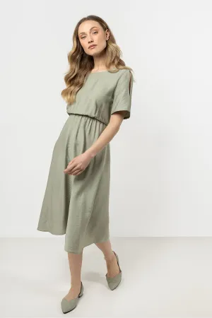 Elegant Boat Neck Loose Dress