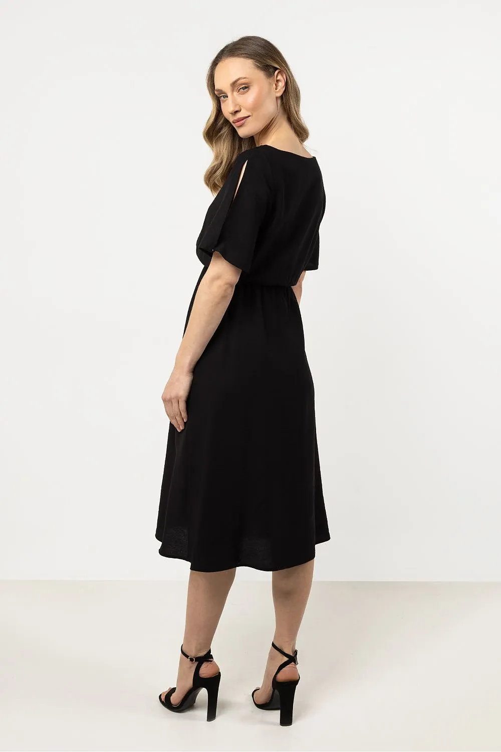 Elegant Boat Neck Loose Dress
