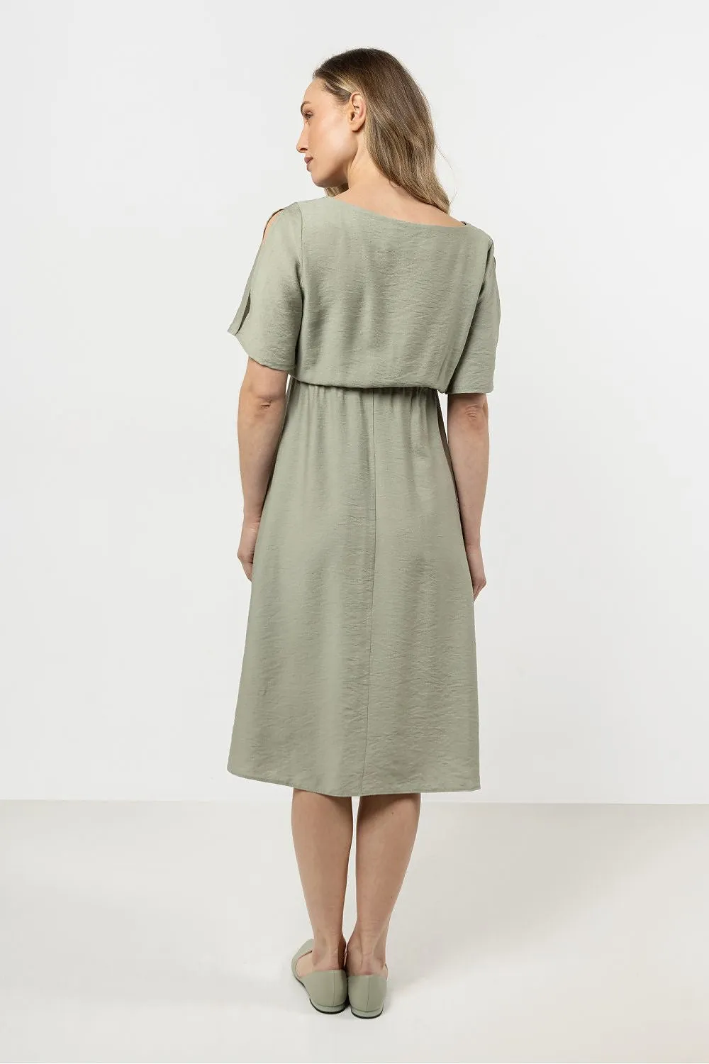Elegant Boat Neck Loose Dress