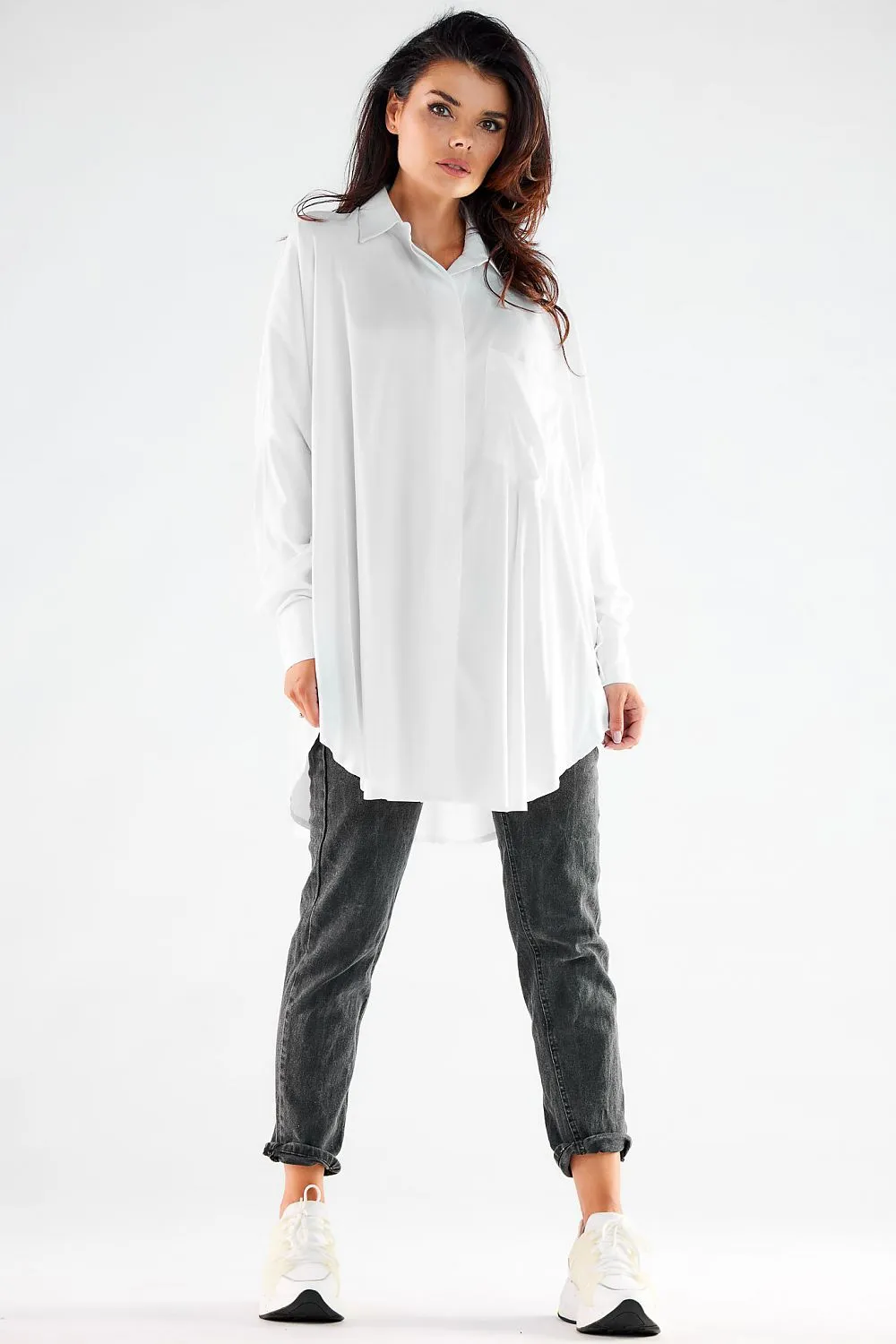 Elegant Draped Oversized Shirt