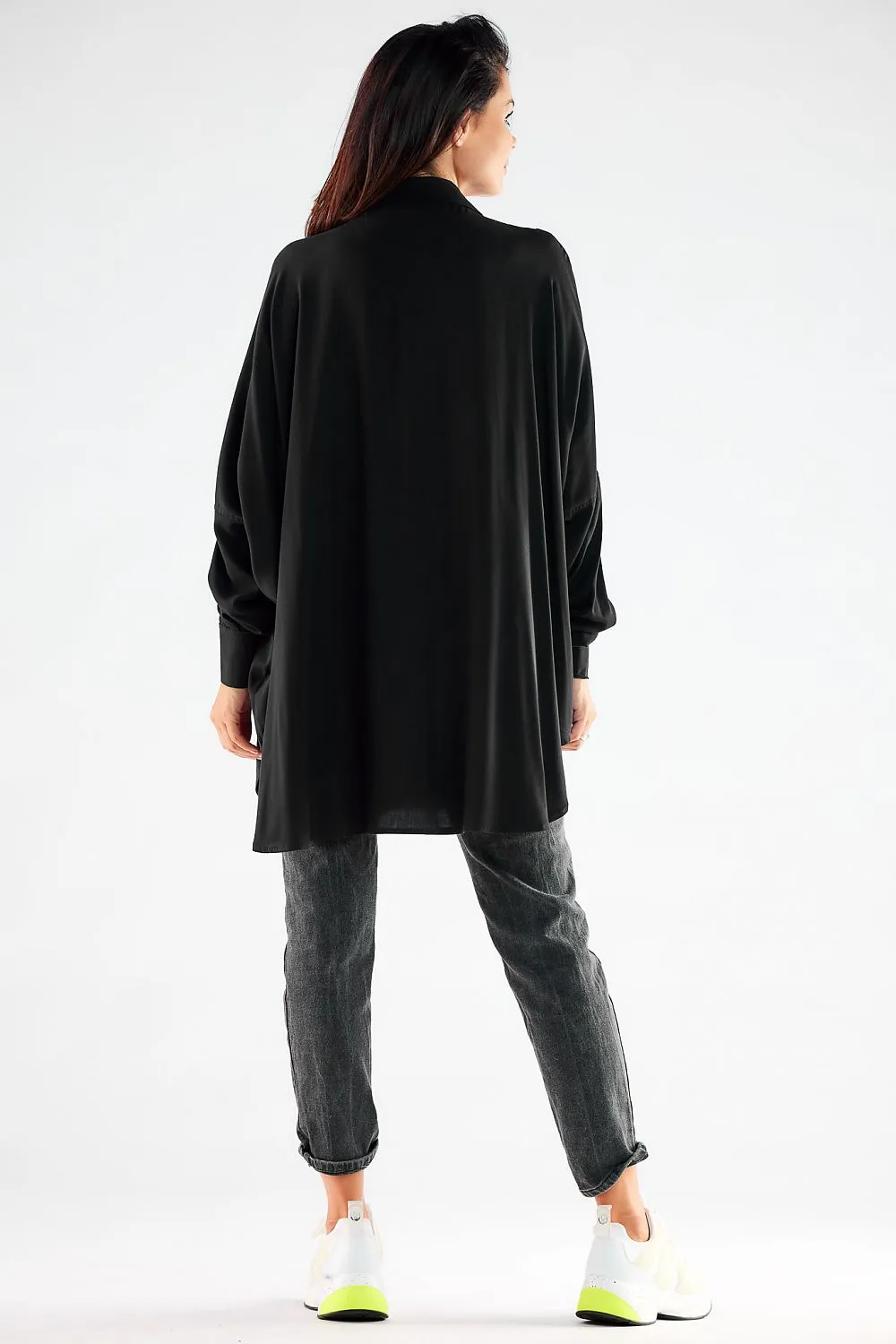 Elegant Draped Oversized Shirt