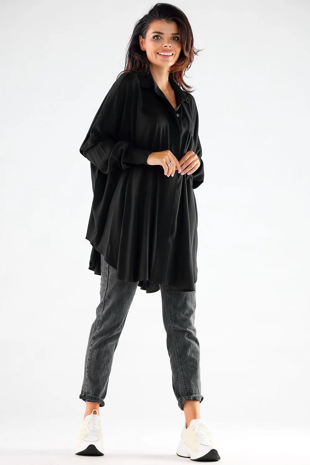 Elegant Draped Oversized Shirt
