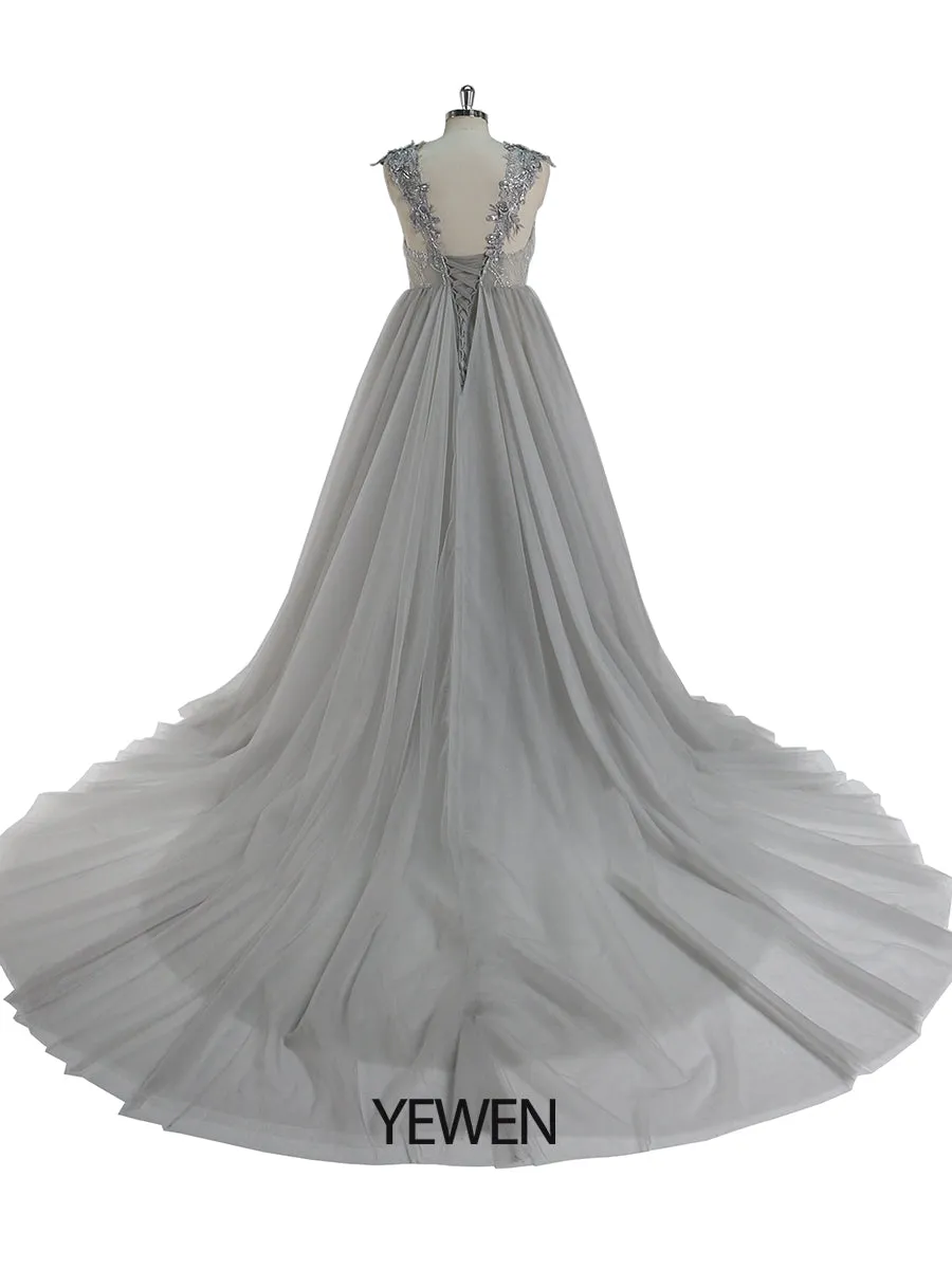 Elegant Lace FlowerBeading Evening Gown Maternity Dress for Photoshoot Lace Up Back Pregnancy Photography Robe Baby Shower Dress